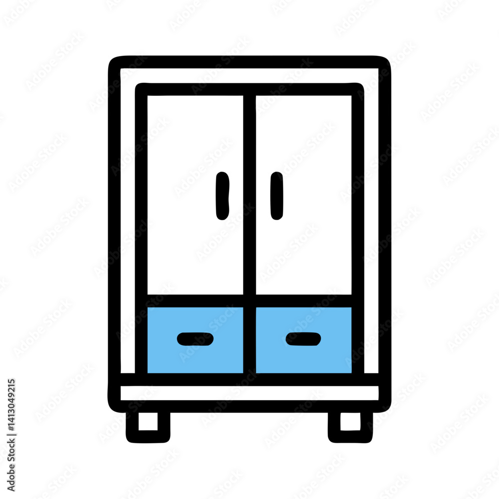Wardrobe Icon Representing In-Room Storage Furniture and Clothing Organisation Wardrobe Icon Representing In-Room Storage Furniture and Clothing Organisation