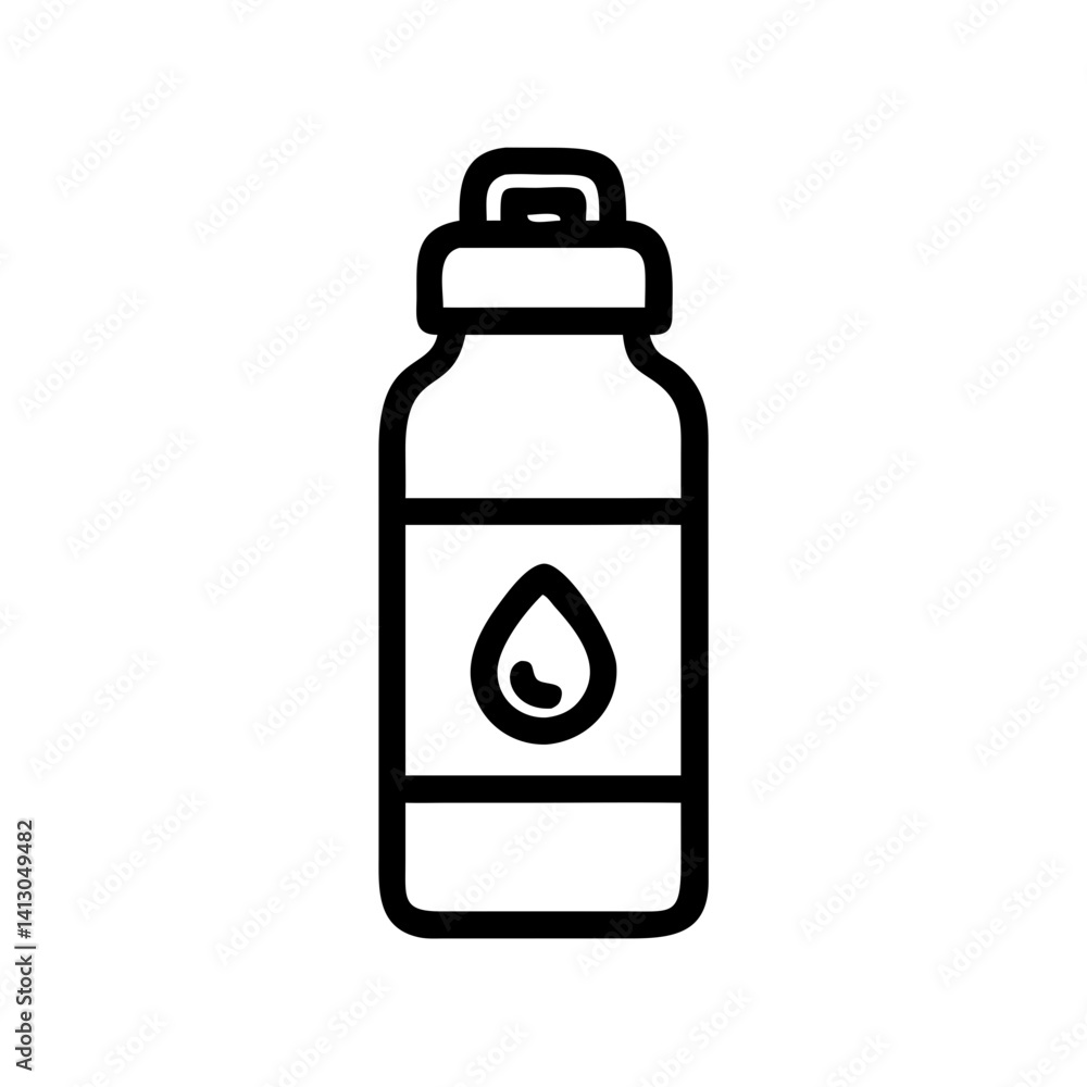 Water Bottle Icon Representing Hydration for Hikers and Outdoor Activities Water Bottle Icon Representing Hydration for Hikers and Outdoor Activities