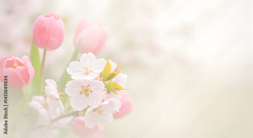 Obraz premium pink flowers in spring