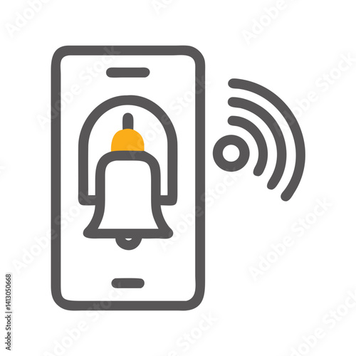 Wireless Bell Icon Representing Smart Door Notification and Alert System