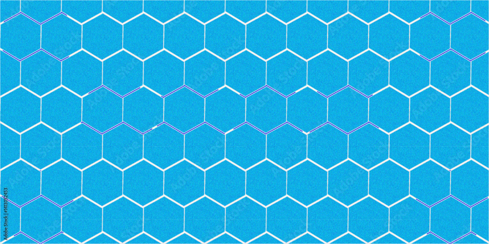 Blue geometric honeycomb pattern with triangles and dots in a seamless design Blue geometric honeycomb pattern with triangles and dots in a seamless design