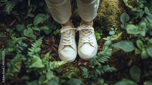 shoes on grass Earth day concept
