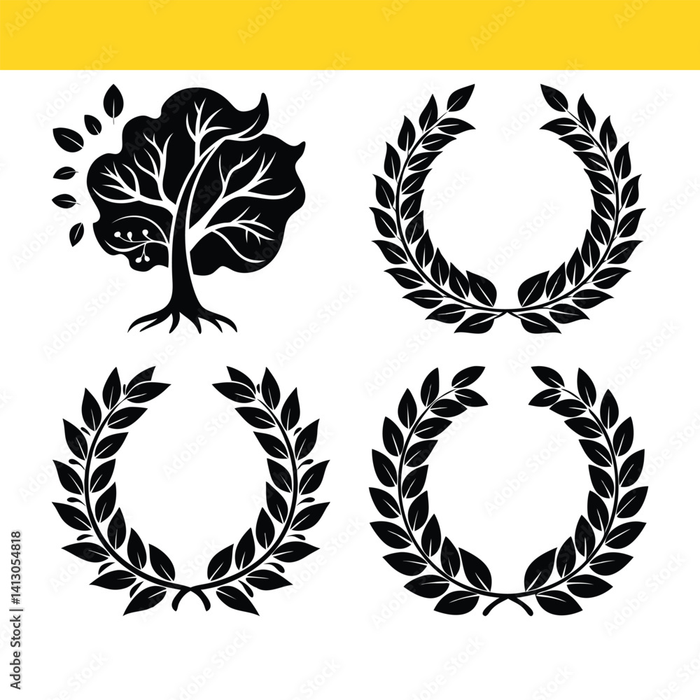 Tree Silhouette Vector Bundle | Nature, Forest & Botanical Elements Pack