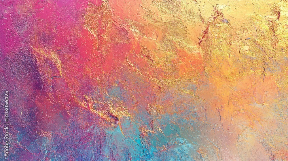 Obraz premium An intricate abstract texture featuring a dynamic mix of warm and cool colors. The artwork highlights fluid patterns, creating an eye-catching visual experience