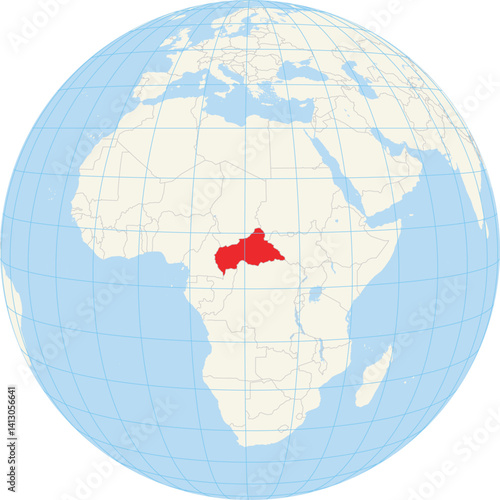 Locator map showing the location of the Central African Republic