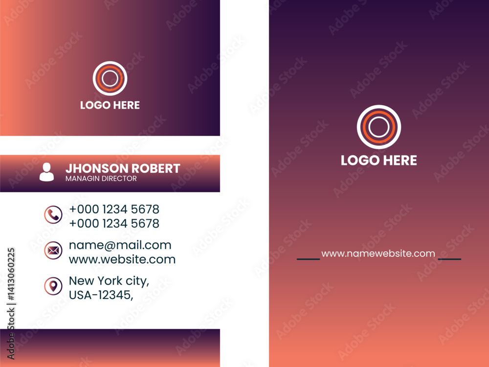 Fototapeta premium Templates for modern vertical business card print