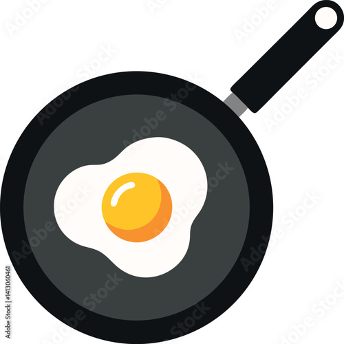 fried egg in a frying pan