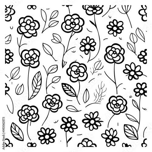 Elegant Floral Pattern, Seamless Background Design