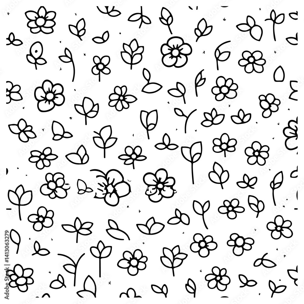 Fototapeta premium Floral and botanical seamless pattern design