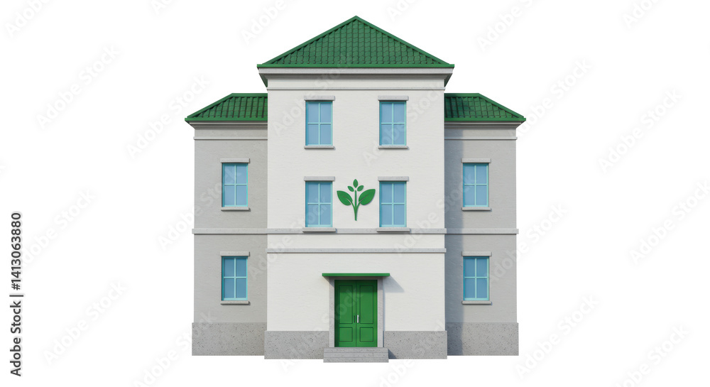 Isolated Green Building Isolated Green Building