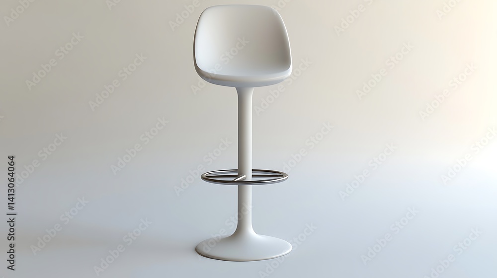 White Modern Bar Stool with Studio Shot. White Modern Bar Stool with Studio Shot.