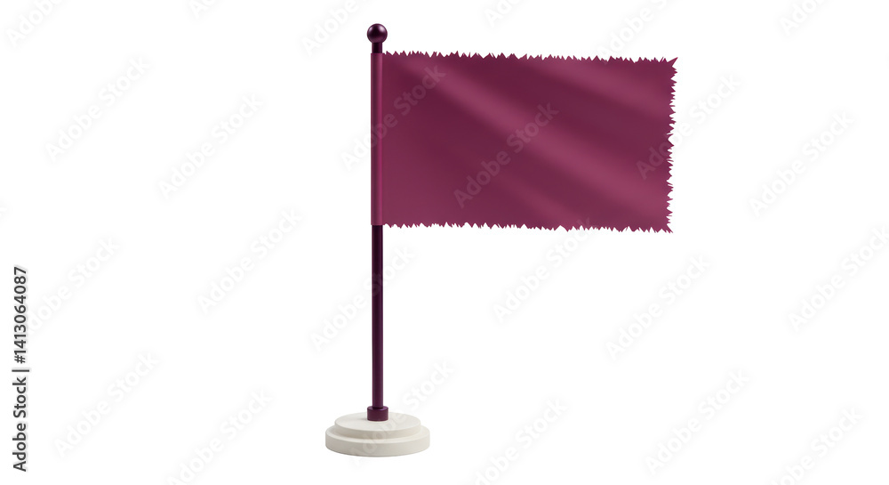Obraz premium Isolated Burgundy Flag on Stand