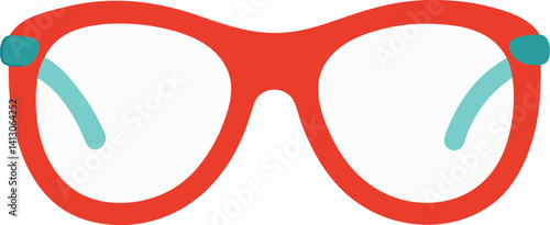 red glasses isolated on white background