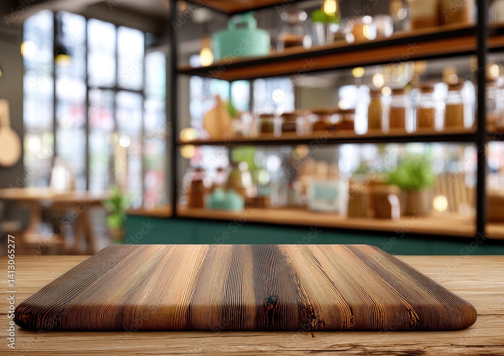 Wooden countertop in cafe Wooden countertop in cafe