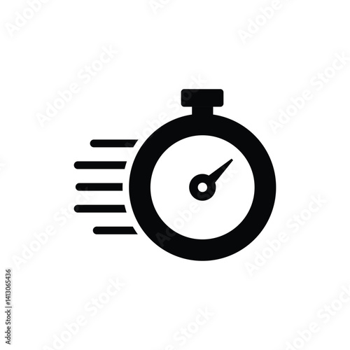 Fast Time Stopwatch Icon for Websites and Apps vector. speed time icon. fast, quick time icon vector