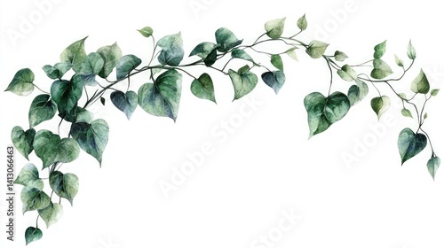 Delicate vine with lush leaves