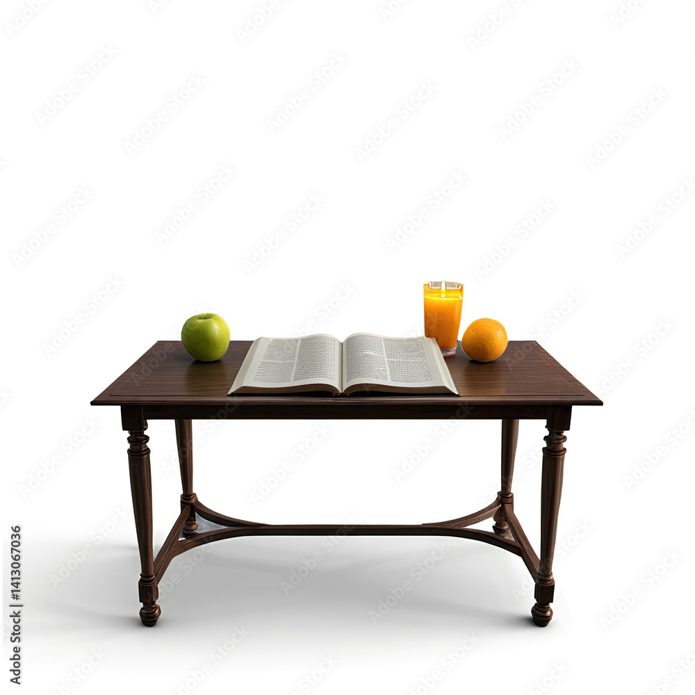 Fototapeta premium Morning Pages: A Quiet Table for Juice, Fruit, and Thought