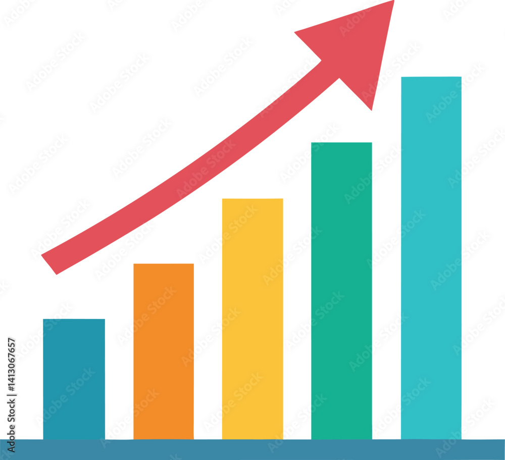business graph with arrow