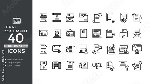 Legal Document Icon Set