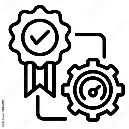 Total Quality Management  Icon Element For Design
