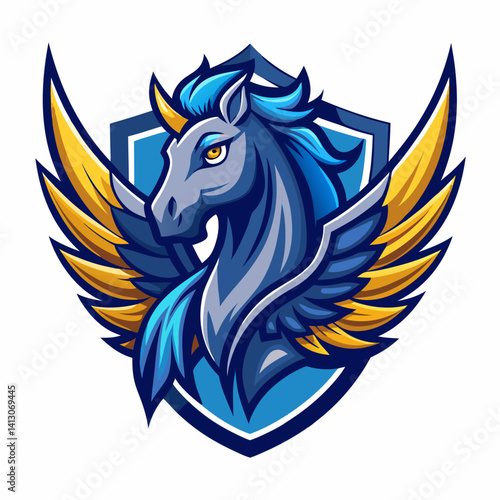 pegasus mascot logo vector template
