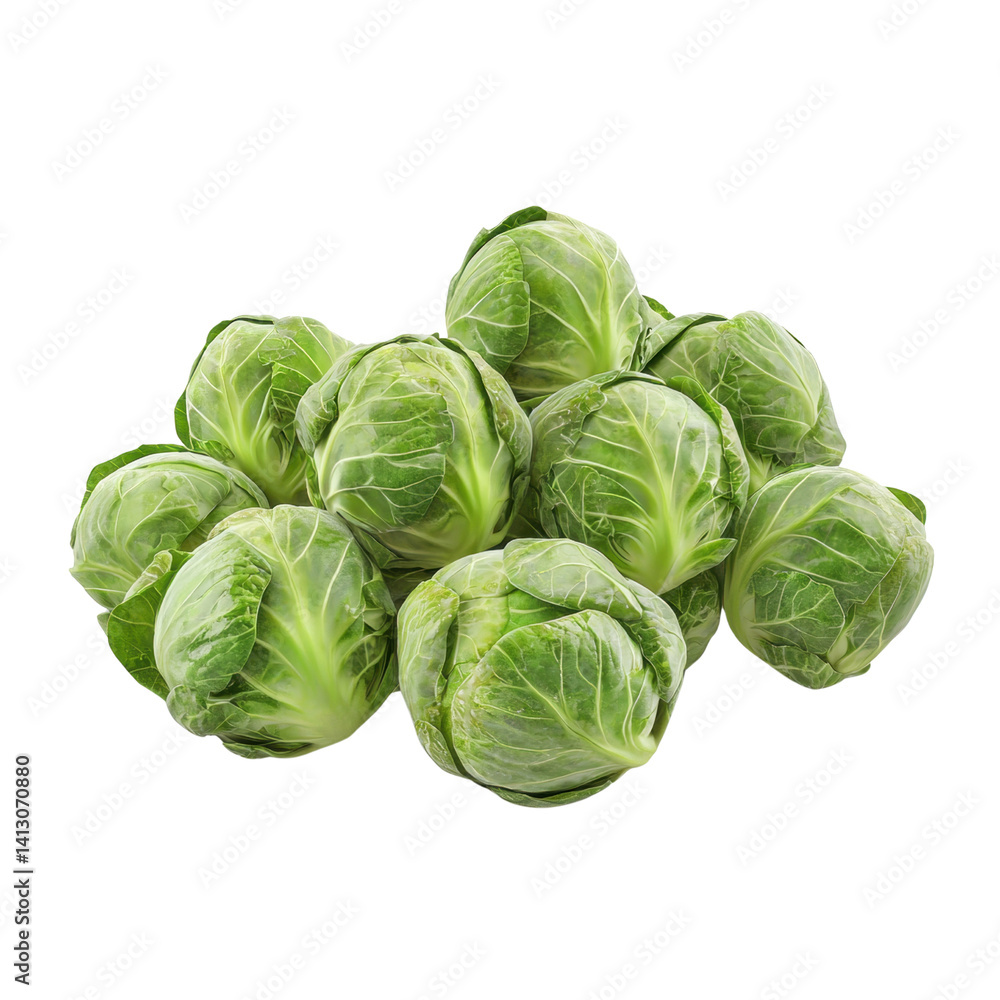 Fototapeta premium Fresh Green Brussels Sprouts for Healthy Cooking and Nutritional Dishes