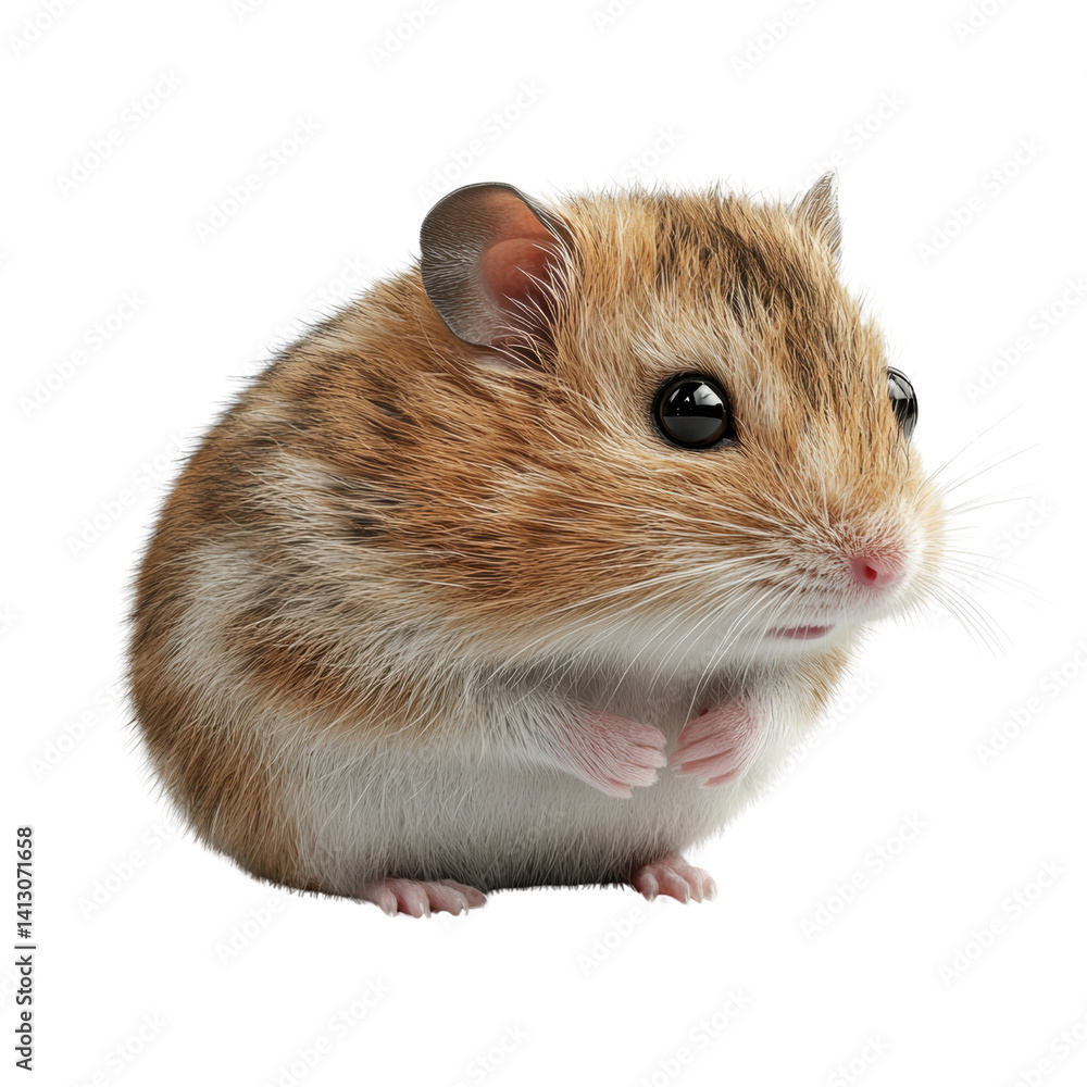 Cute and Adorable Hamster Sitting on a White Background Cute and Adorable Hamster Sitting on a White Background