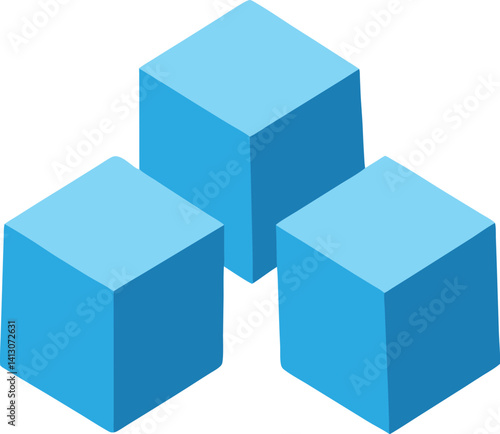 3d blue cube