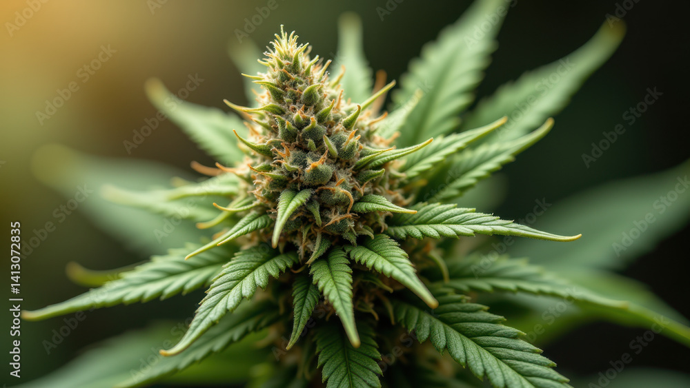 Close-up photo of a cannabis bud with visible THCA crystals. Close-up photo of a cannabis bud with visible THCA crystals.