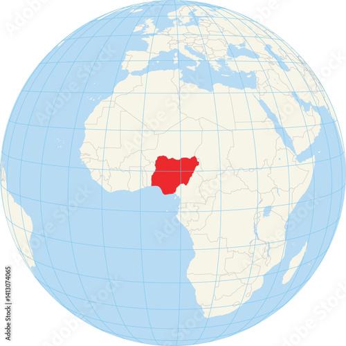 Locator map showing the location of Nigeria