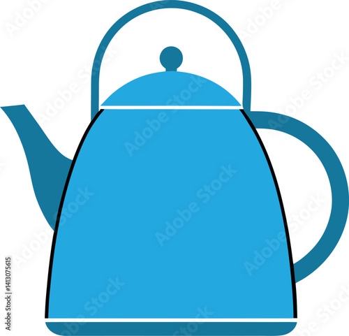 blue teapot on a white background