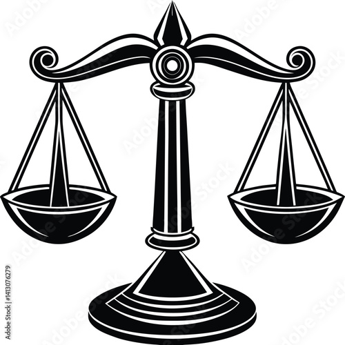 Scales of Justice Silhouette – Legal Balance Symbol Icon
