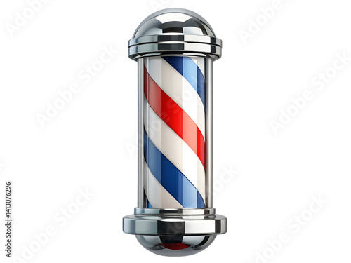 barber pole isolated on white