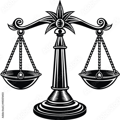 Scales of Justice Silhouette – Legal Balance Symbol Icon