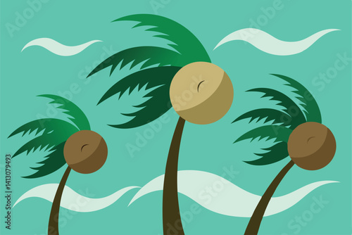 tropical island with palm trees