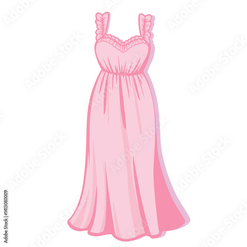 Elegant pink nightgown design in a minimalist style  