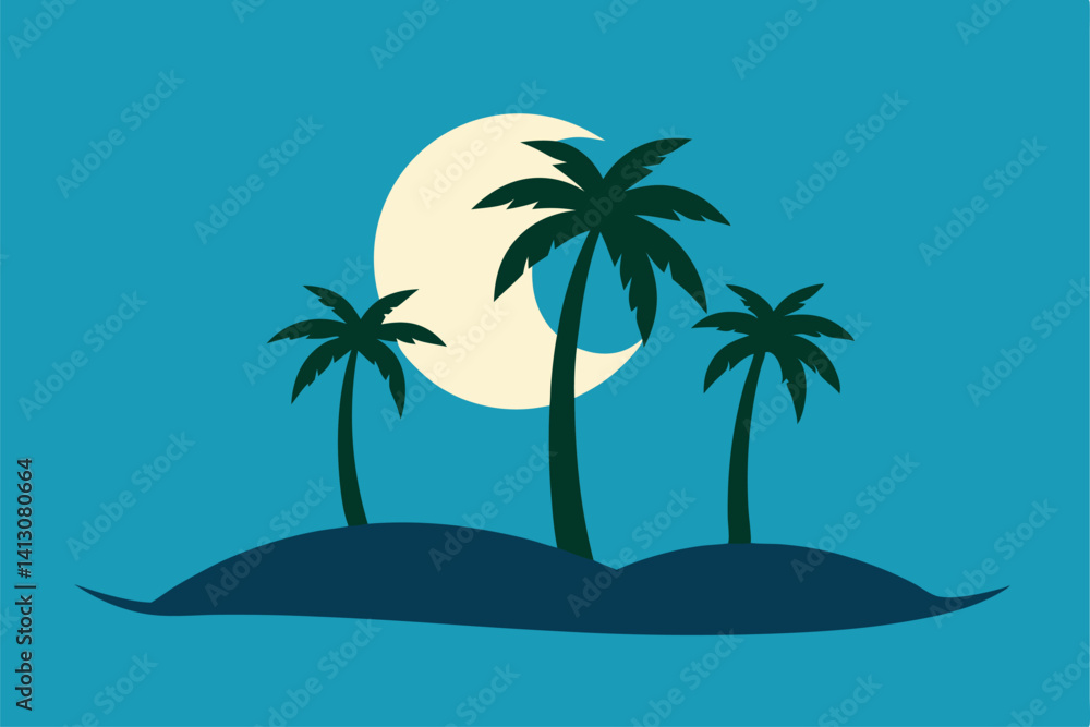 Fototapeta premium tropical island with palm trees
