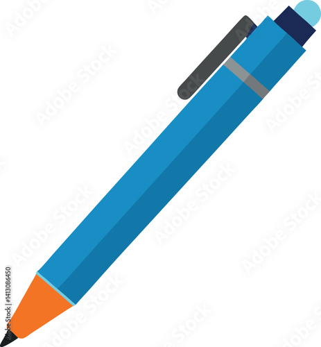 blue pencil isolated on white