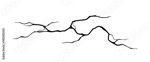 Cracked Texture effect, Distressed, Broke and Destroyed Grunge effect style vector design on white background (Editable)