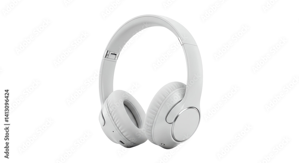A close up shot of a pair of white headphones on a black background in a studio setting A close up shot of a pair of white headphones on a black background in a studio setting
