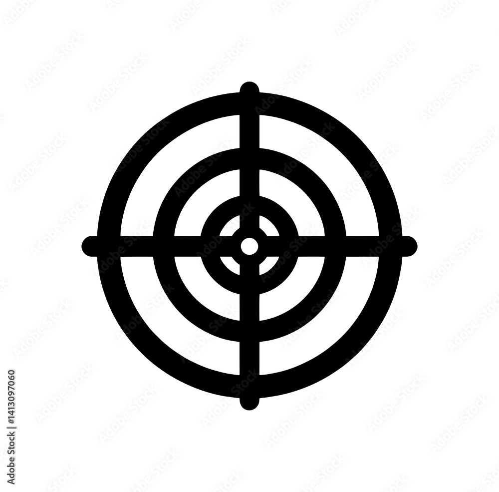 A simple black-line target icon A simple black-line target icon