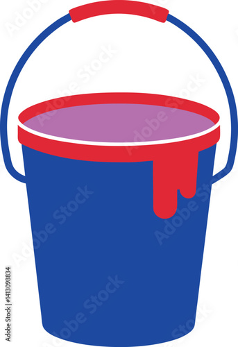 red bucket isolated on white