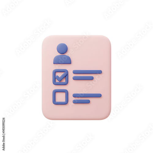 Attendance Icon Featuring Checklist and User Outline