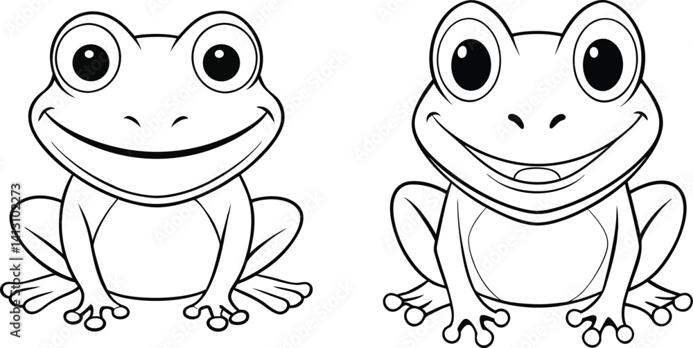 Fototapeta premium frog coloring page for kids book 