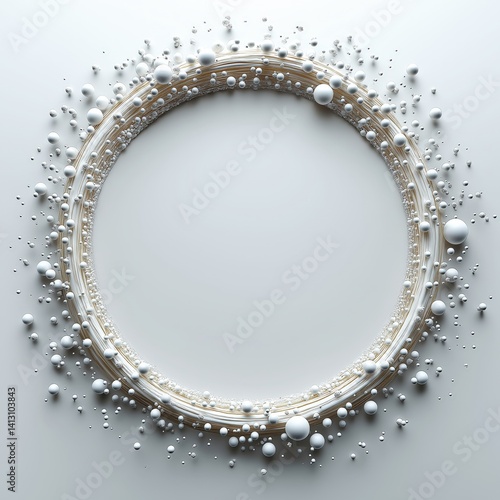 Modern Geometric 3D Circular Abstract Design - Trendy Decorative Art Background with Clean Lines and Luxury Elements