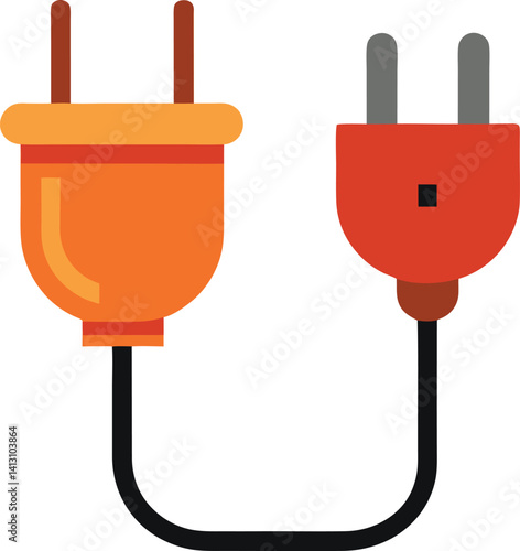 electric plug on white background