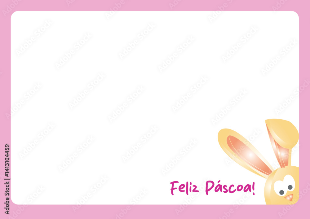 Coelho moldura páscoa  - card