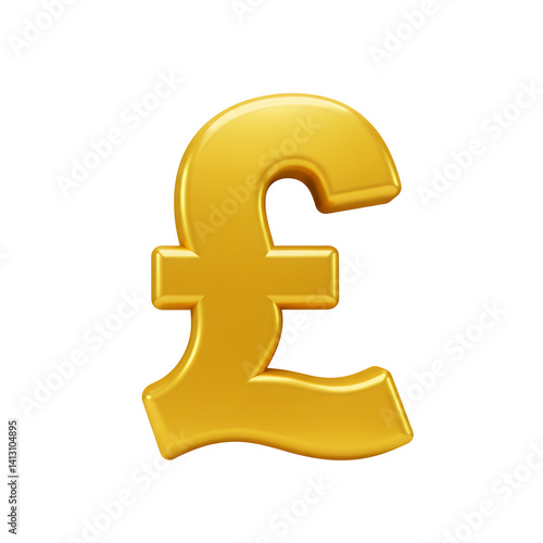 Sign of pound sterling icon in isometric 3d style isolated on white background. Money symbol