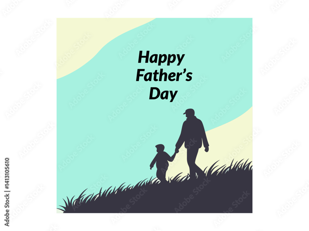 Fototapeta premium Father and Son Walking Together on Father's Day.