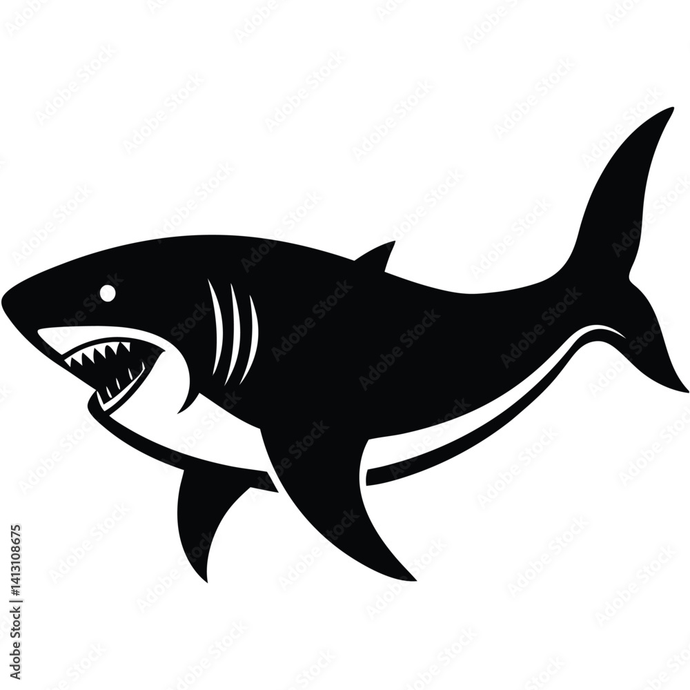 Obraz premium shark silhouettes vector